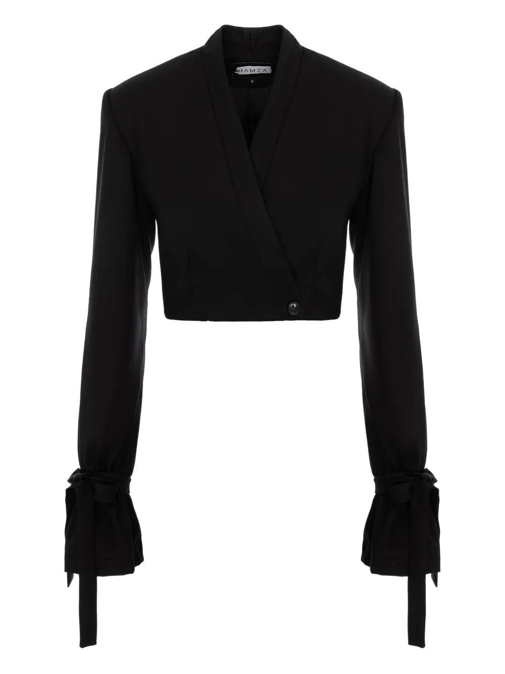 HAMZA Kyoto tie-detail wrap jacket | Black | Image 1