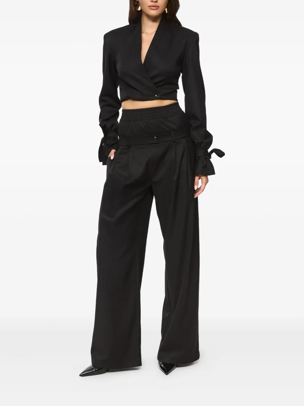 HAMZA Kyoto tie-detail wrap jacket | Cropped Jackets | Image 2