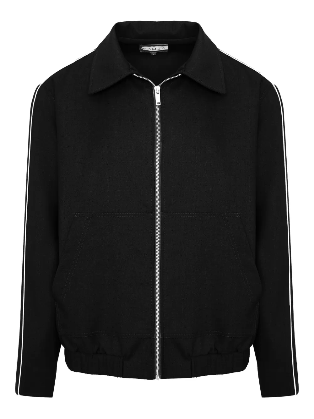 HAMZA Rud zipped-striped jacket | Black | Image 1
