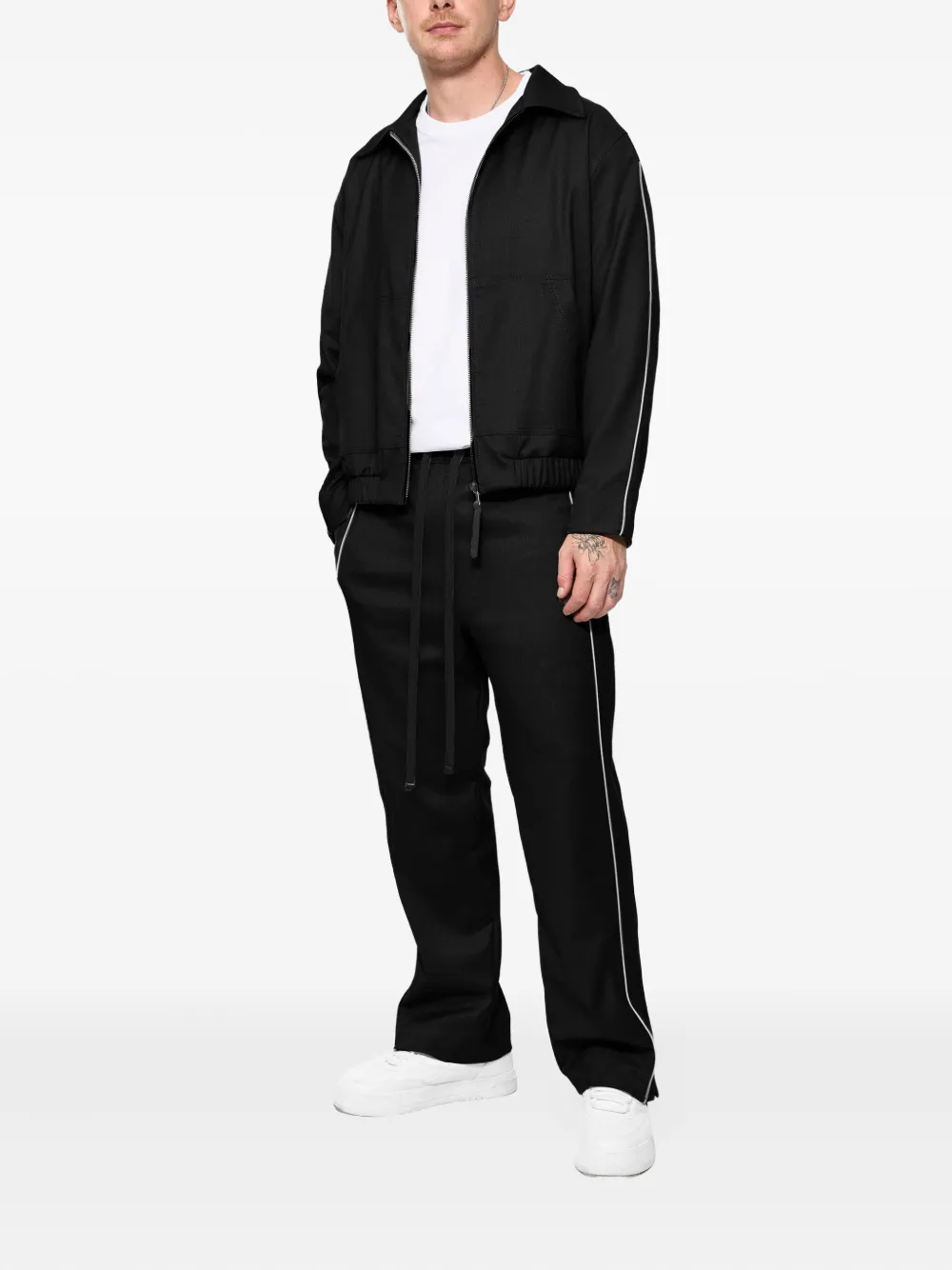 HAMZA Rud zipped-striped jacket | Shirt Jackets | Image 2