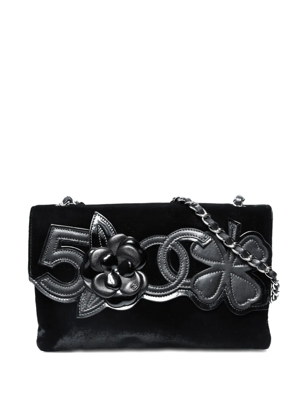 CHANEL Pre-Owned 2005-2006 カメリア ショルダーバッグ - ブラック