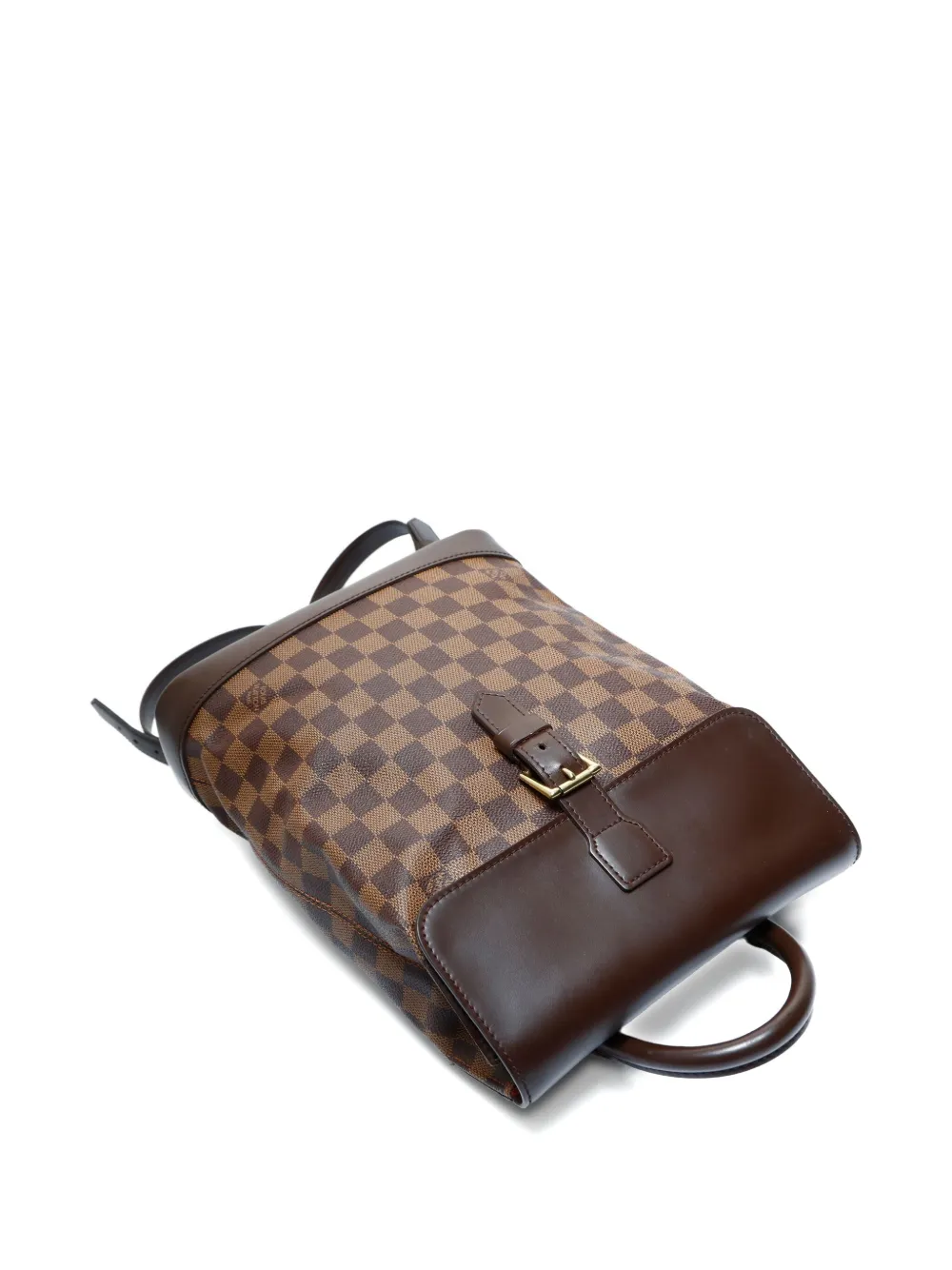 Pre-owned Louis Vuitton 2003 Damier Soho Backpack In Brown