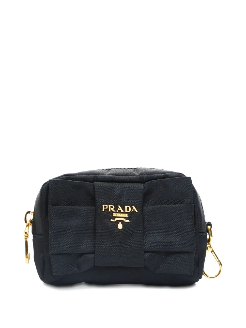 Prada Pre-Owned 2000-2020s リボン クラッチバッグ - ブラック Prada Pre-Owned 2000-2020s リボン クラッチバッグ - ブラック