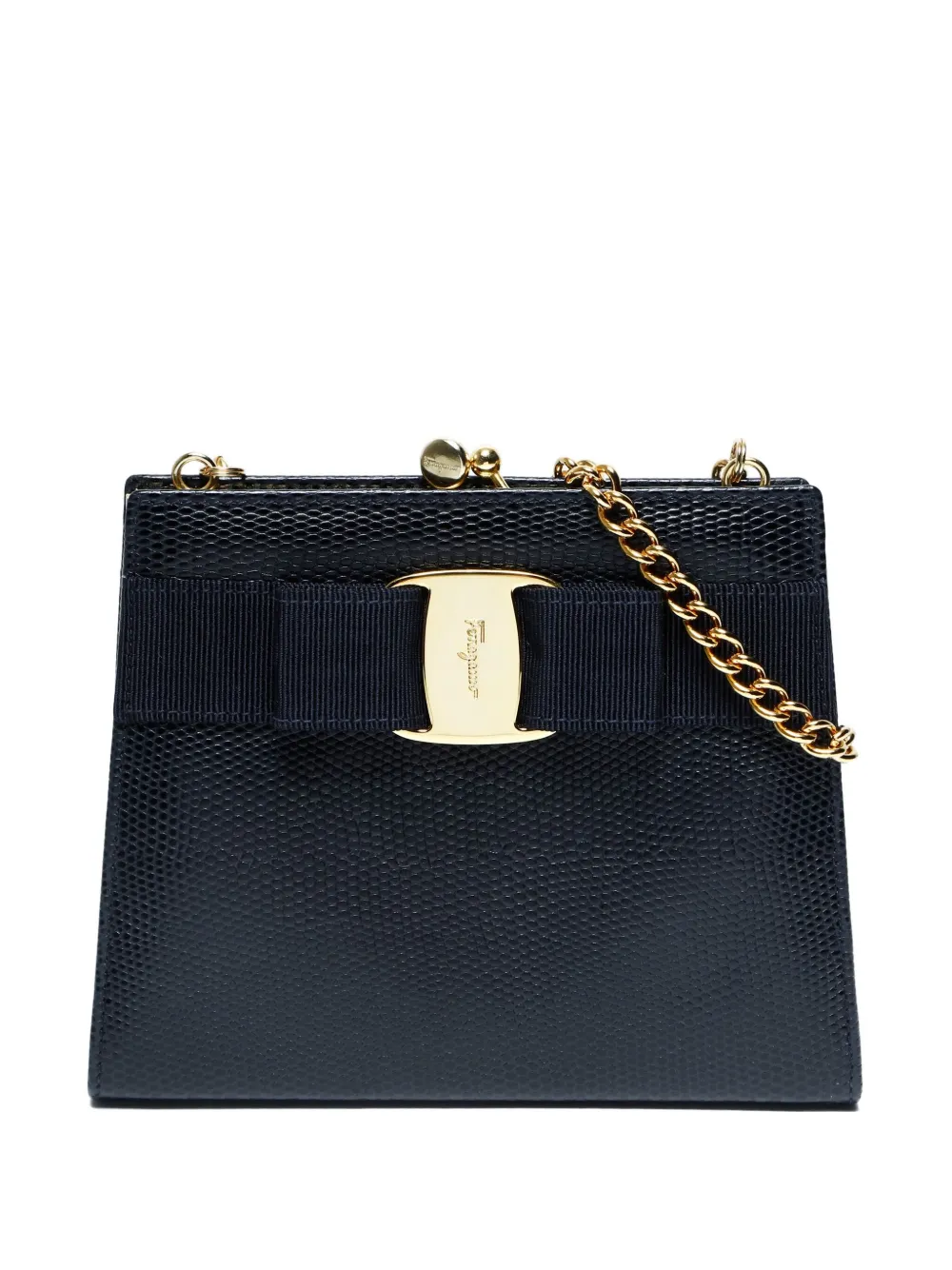 Ferragamo Pre-Owned  1990-2000s mini Vara chain shoulder bag | Black | Image 1