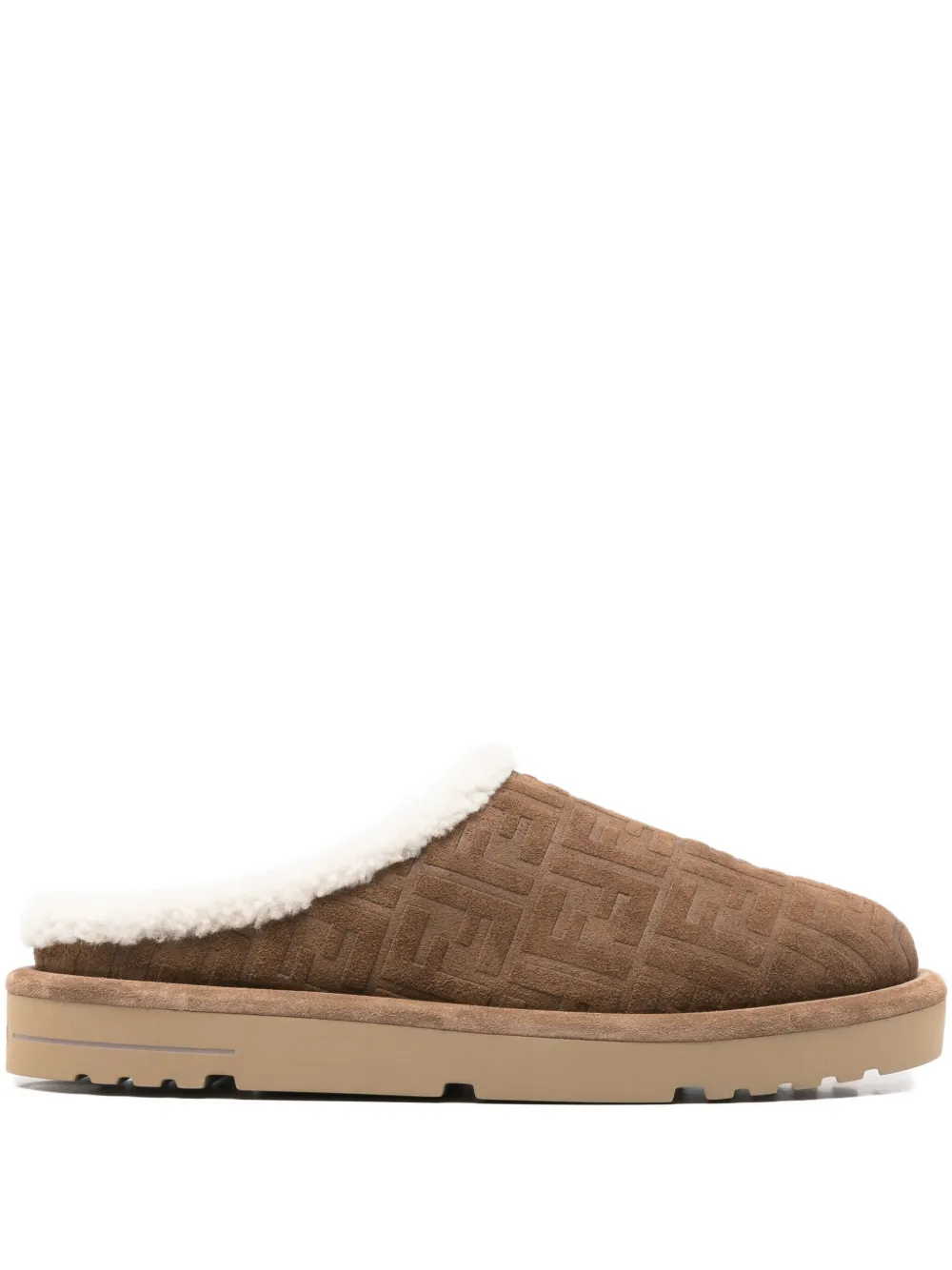 FENDI Afterski clog crosta ff slippers | Brown | Image 1
