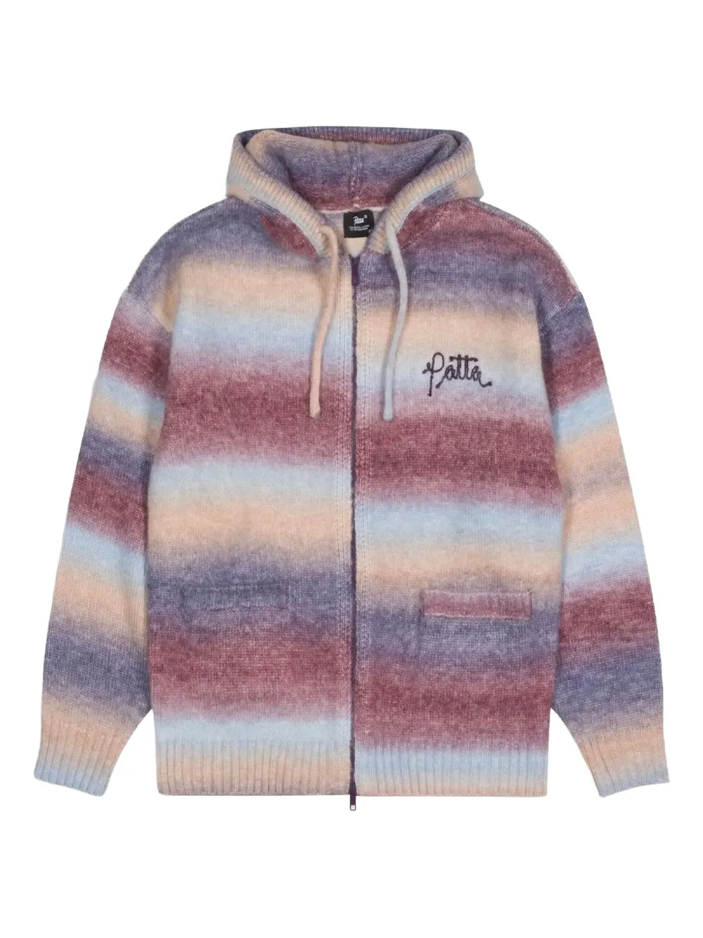 PATTA striped-pattern hoodie | Purple | Image 1