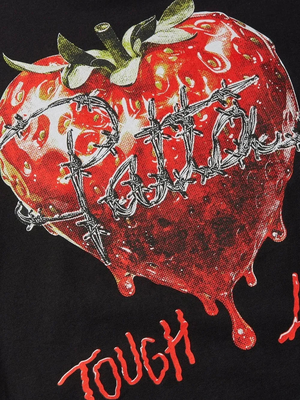 Patta Strawberry-graphic T-shirt - Black 