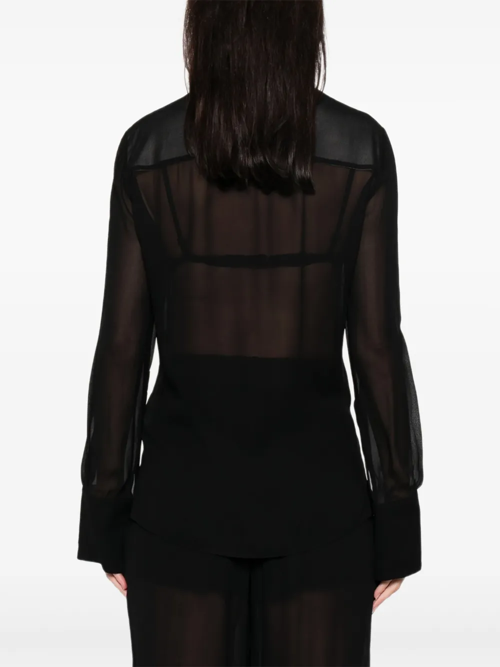 SIMONA CORSELLINI Blouse met kralen en vlak Zwart