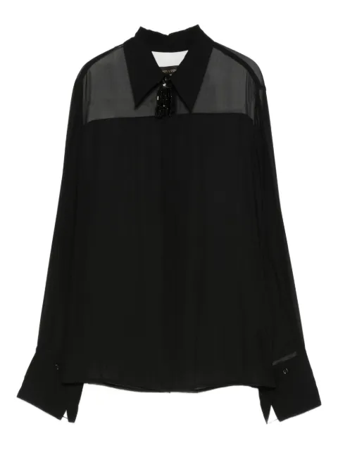 SIMONA CORSELLINI camisa con panel bordado con mostacillas