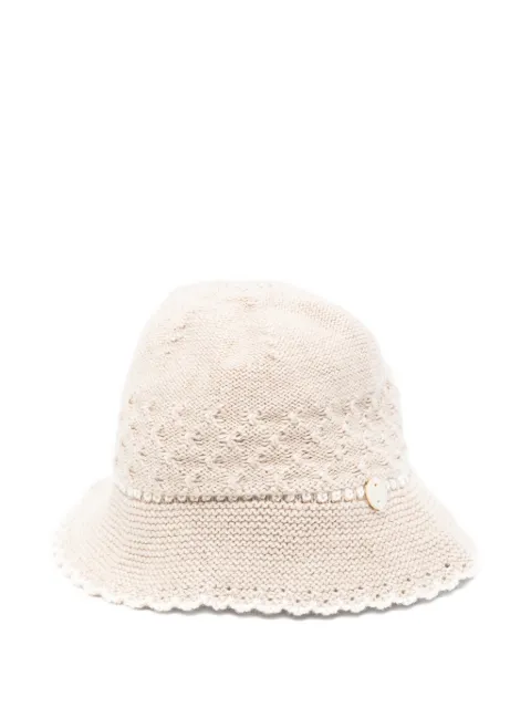 Paz Rodriguez button-detail crochet bucket hat