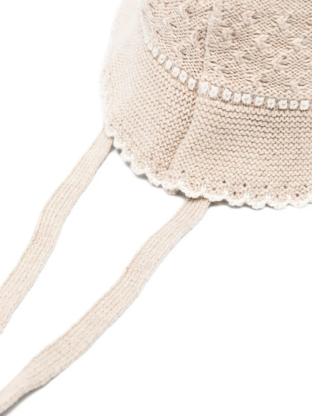 Paz Rodriguez Button-detail Crochet Bucket Hat In Neutral