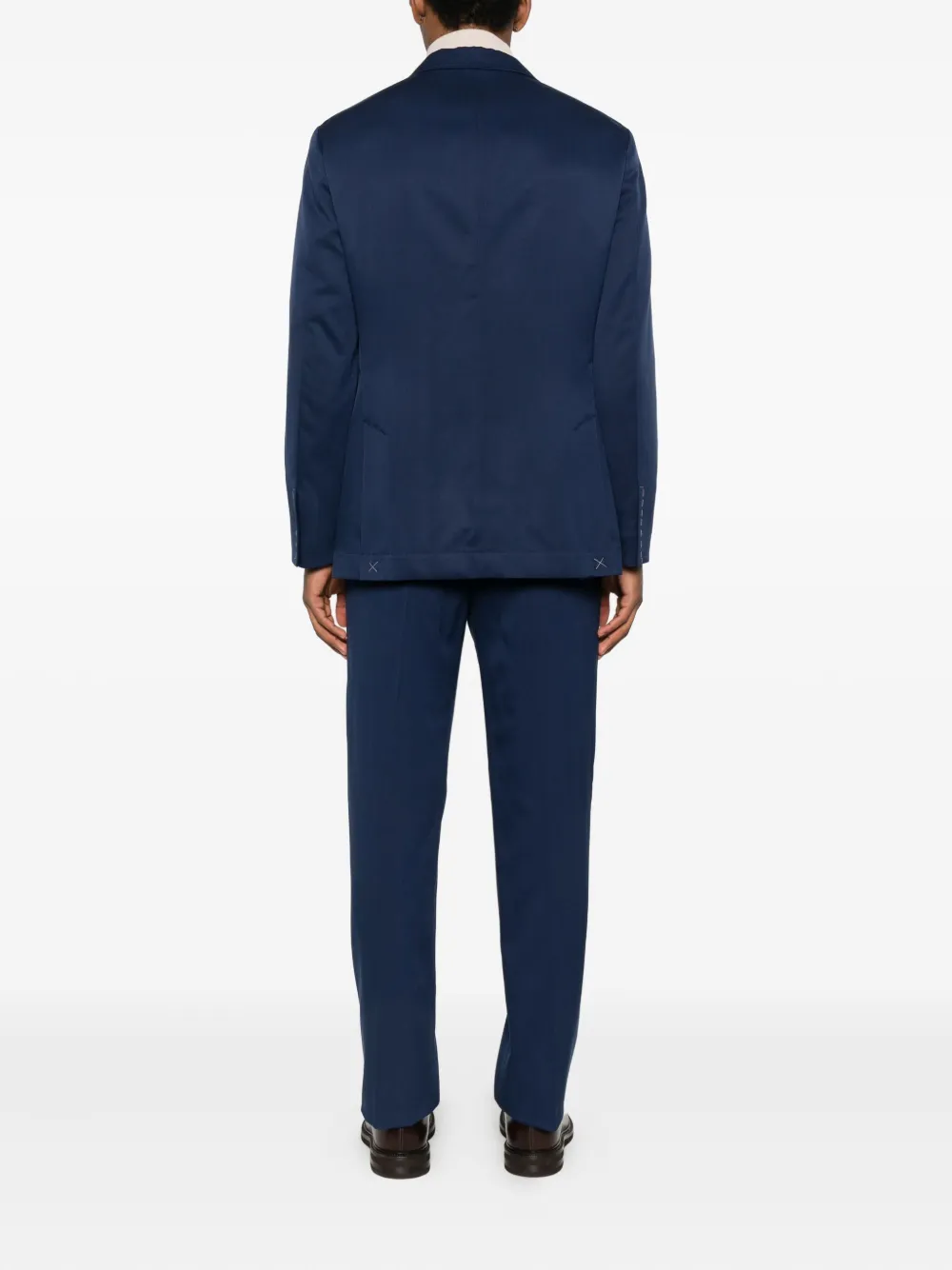 Brunello Cucinelli Pak met gekerfde revers Blauw