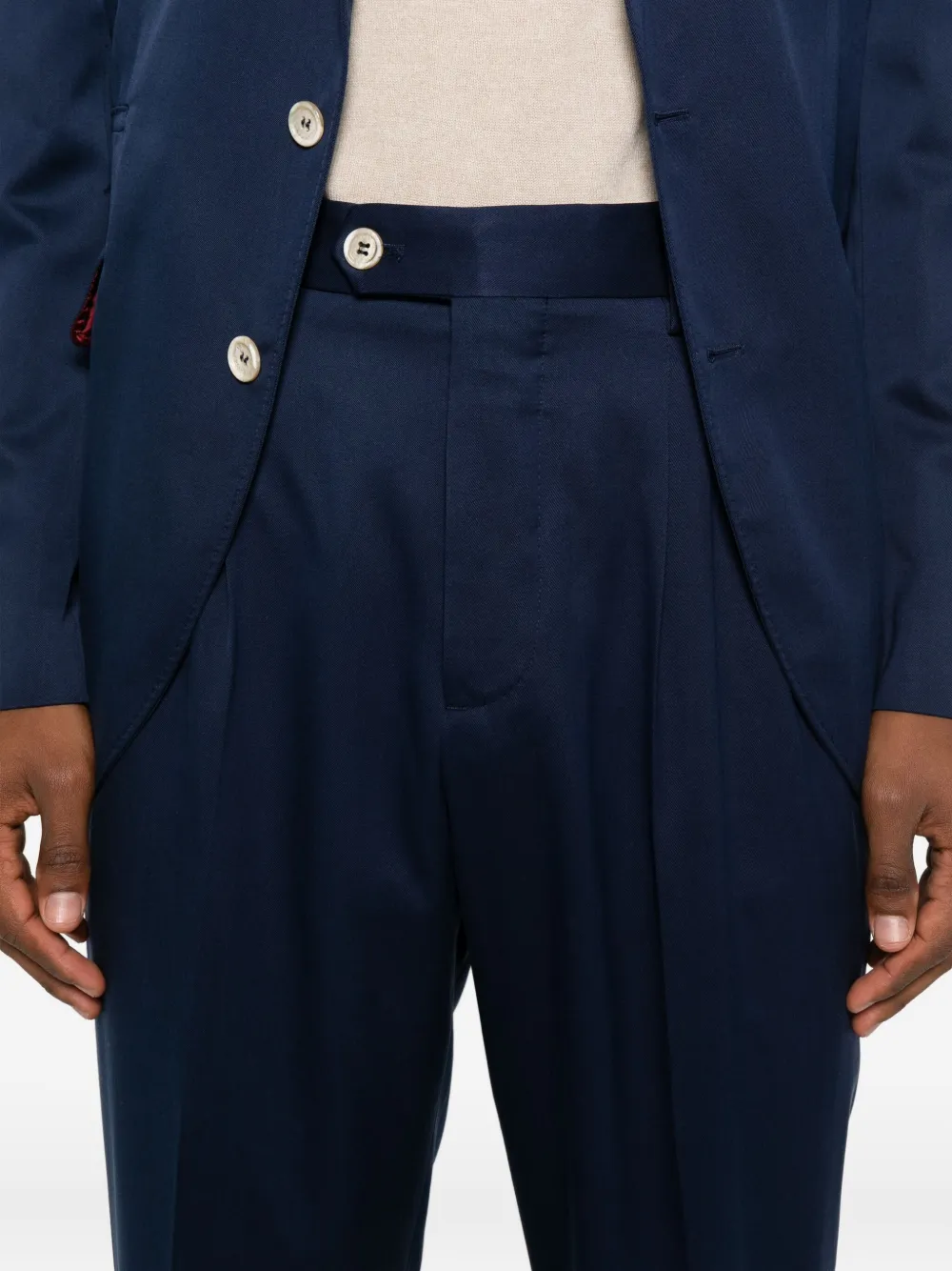 Brunello Cucinelli Pak met gekerfde revers Blauw
