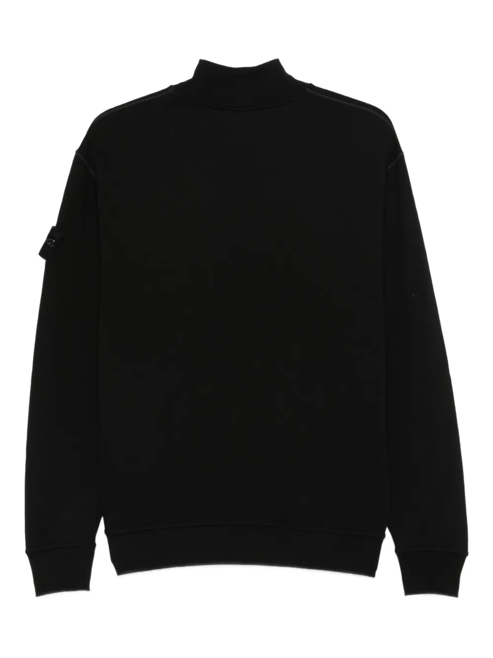Stone Island High-neck Patch Sweatshirt In Black