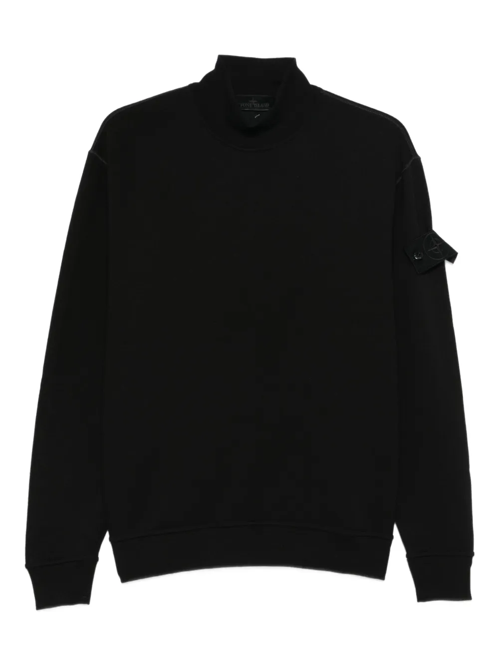 Stone Island High-neck Patch Sweatshirt In Black