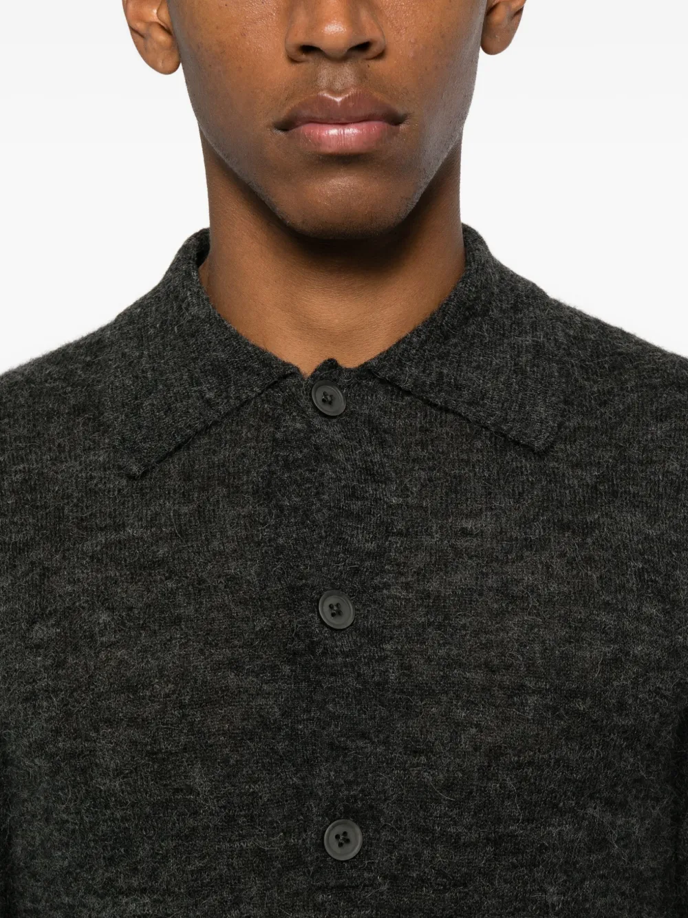 Hope Proper Button Sweater In Gray