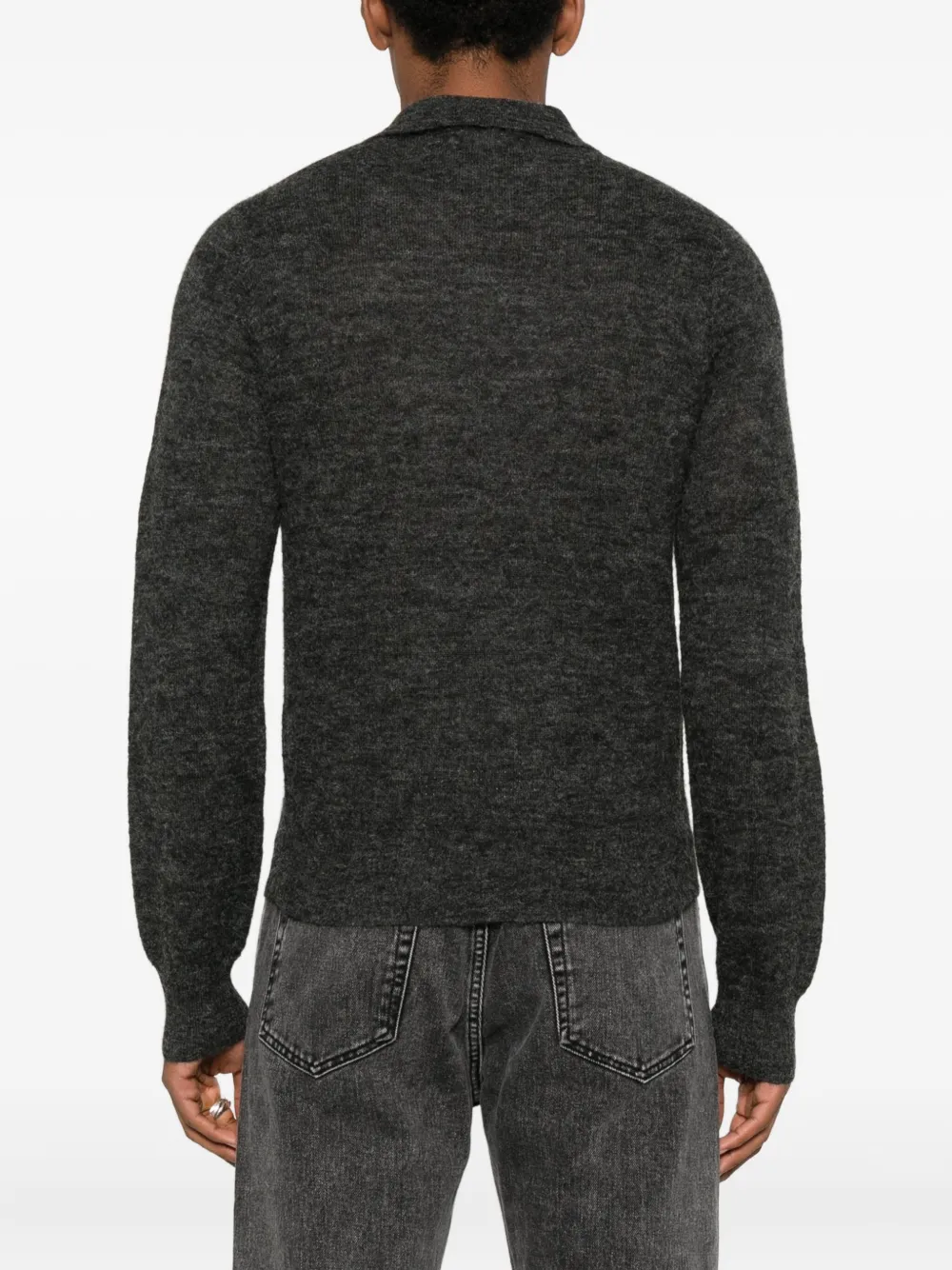 Hope Proper Button Sweater In Gray