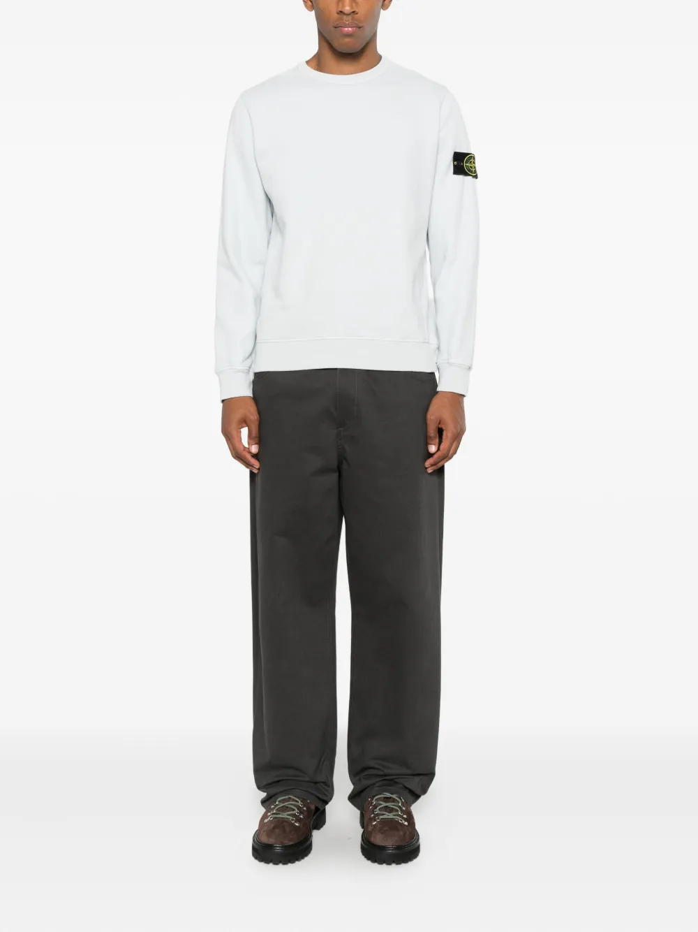 Stone Island patch crew-neck sweatshirt - Blauw