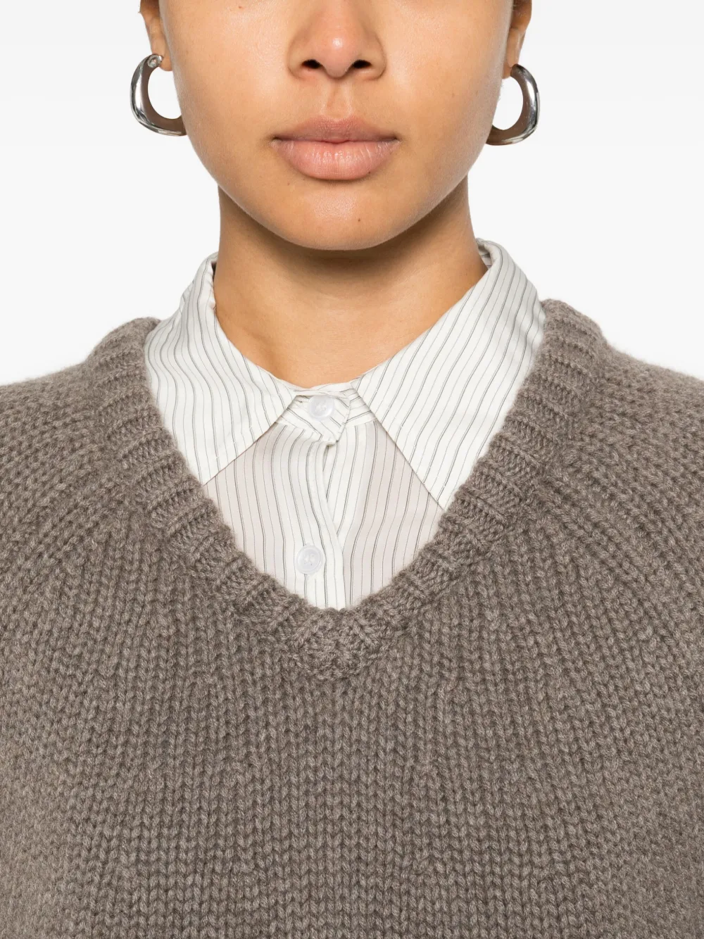 Lisa Yang Oia trui met V-hals Bruin