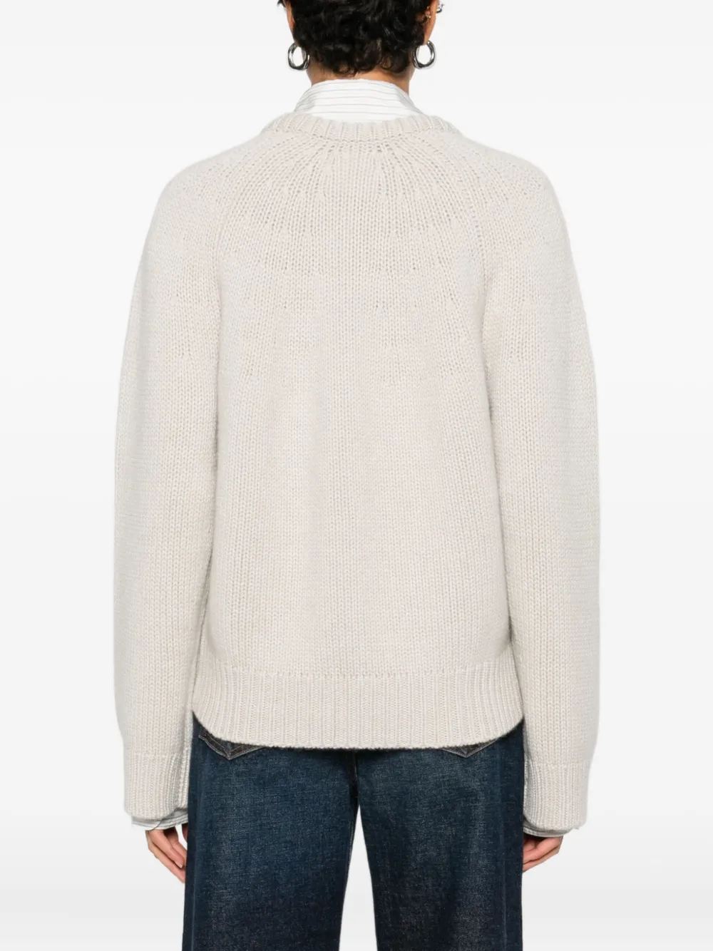 Lisa Yang Oia trui met V-hals Beige