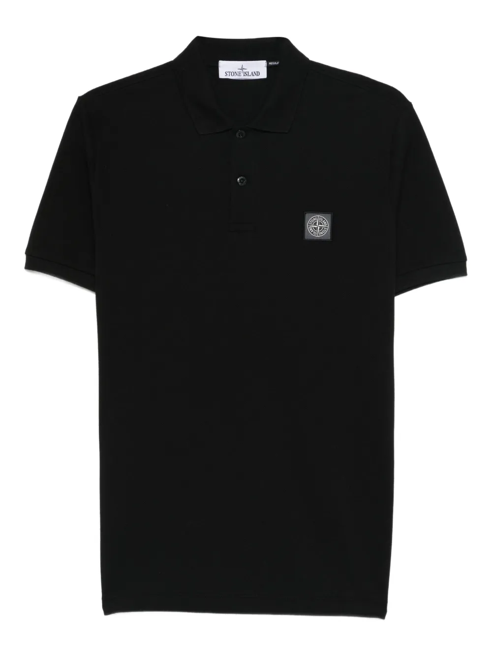 Stone Island short-sleeve patch polo shirt - Nero