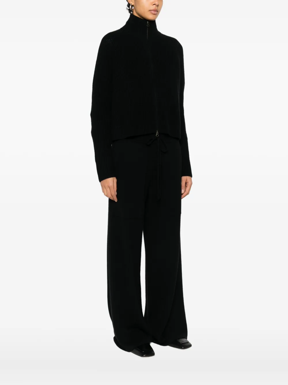 Lisa Yang Sadie Zip Cardigan In Black