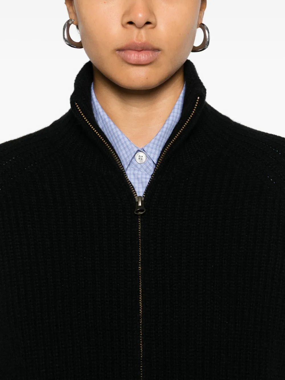 Lisa Yang Sadie Zip Cardigan In Black