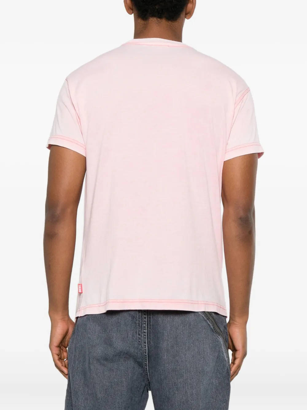 Diesel T-norm-t15 Graphic-print T-shirt In Pink