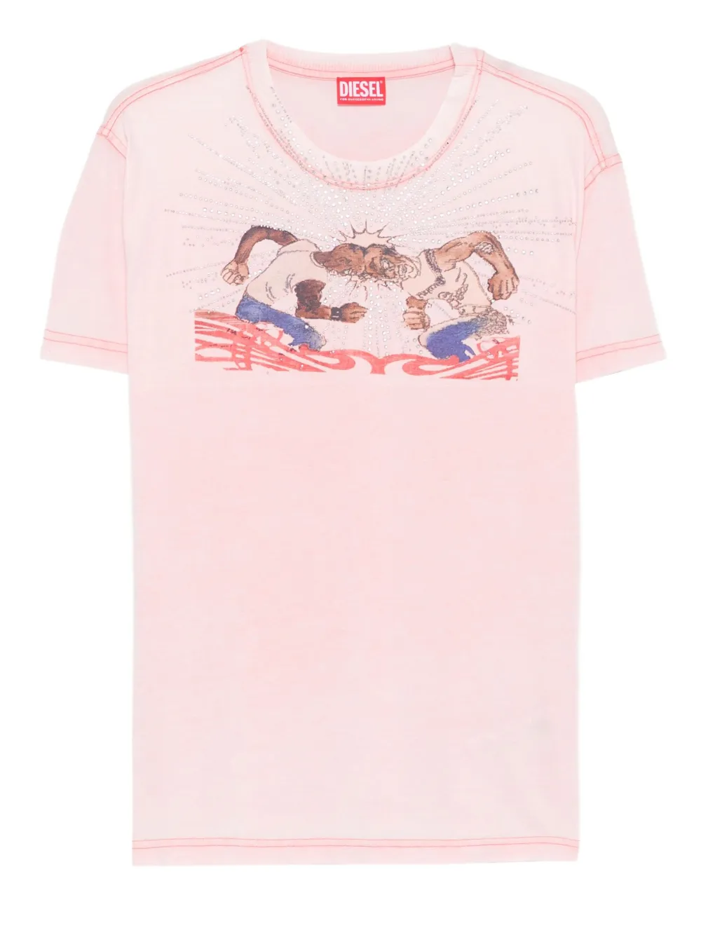 Diesel T-Norm-T15 graphic-print T-shirt | Pink | Image 1