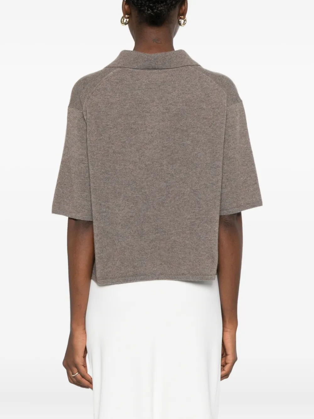 Lisa Yang Neela Collared T-shirt In Brown