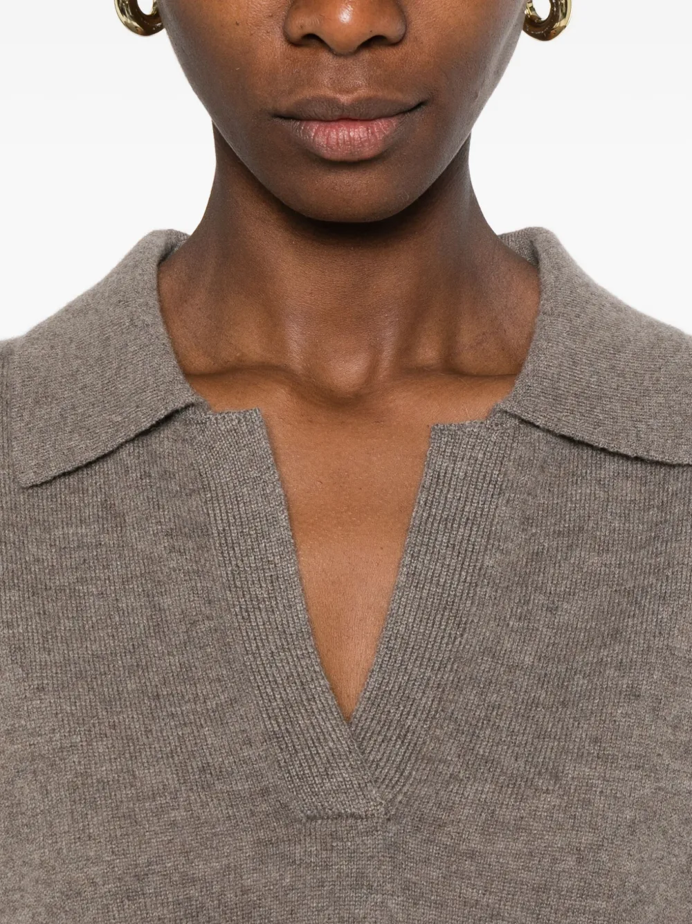 Lisa Yang Neela Collared T-shirt In Brown