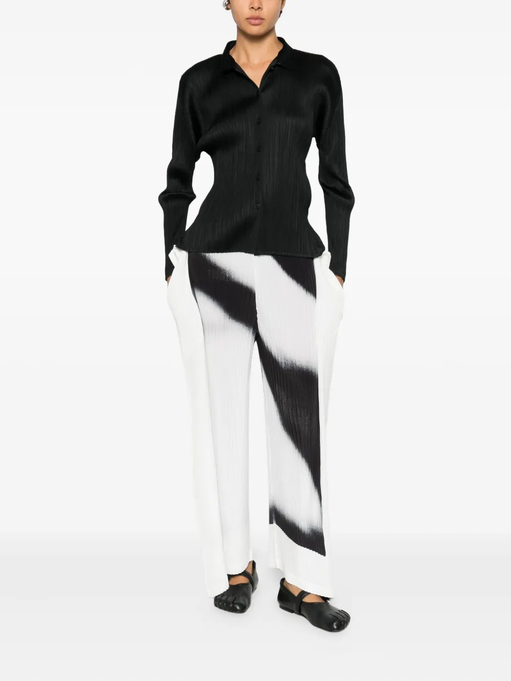 Issey Miyake Basics Button-up Shirt In Black