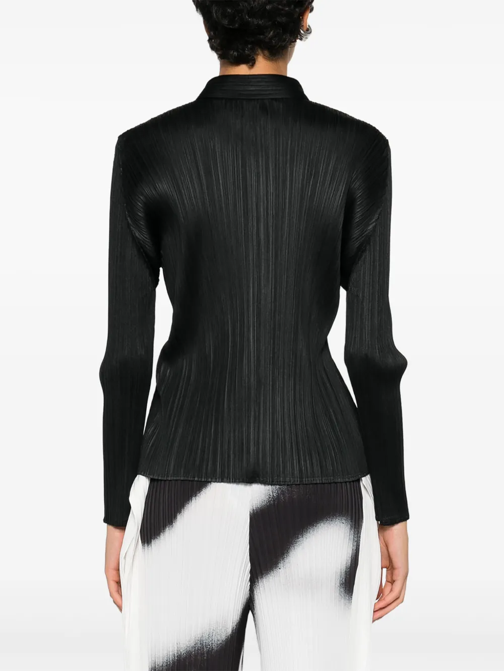 Issey Miyake Basics blouse met knopen Zwart
