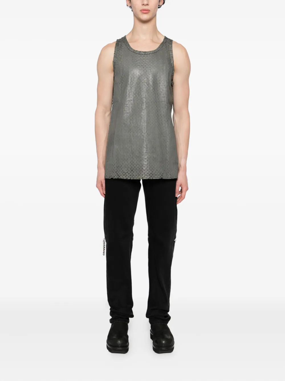 Carol Christian Poell perforated leather tank top - Grijs