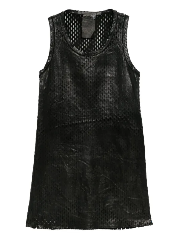 Carol Christian Poell Perforated Leather Dress - Black