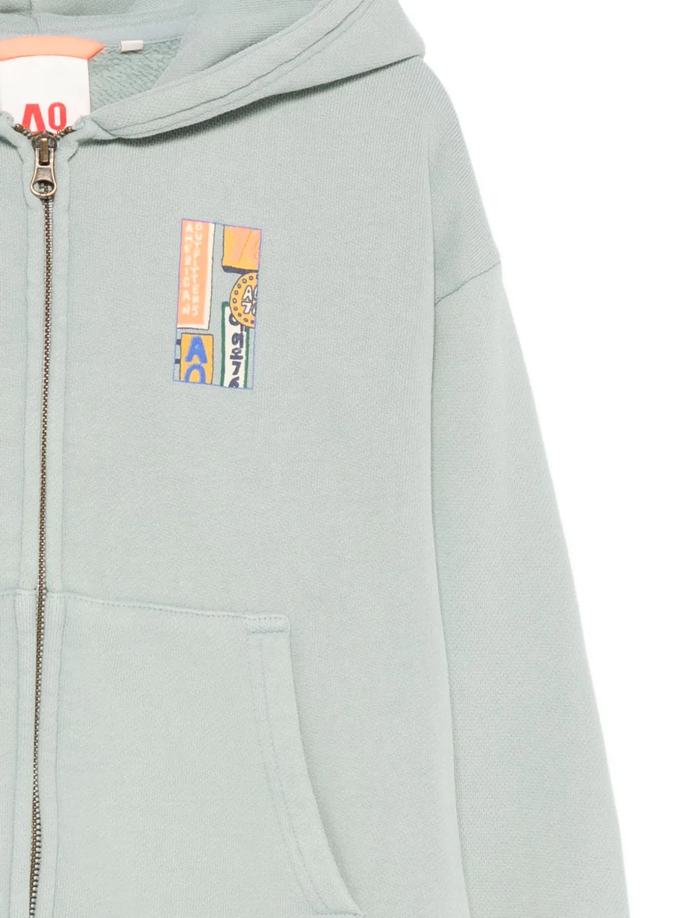 American Outfitters Zip-up Graphic Hoodie In Blue