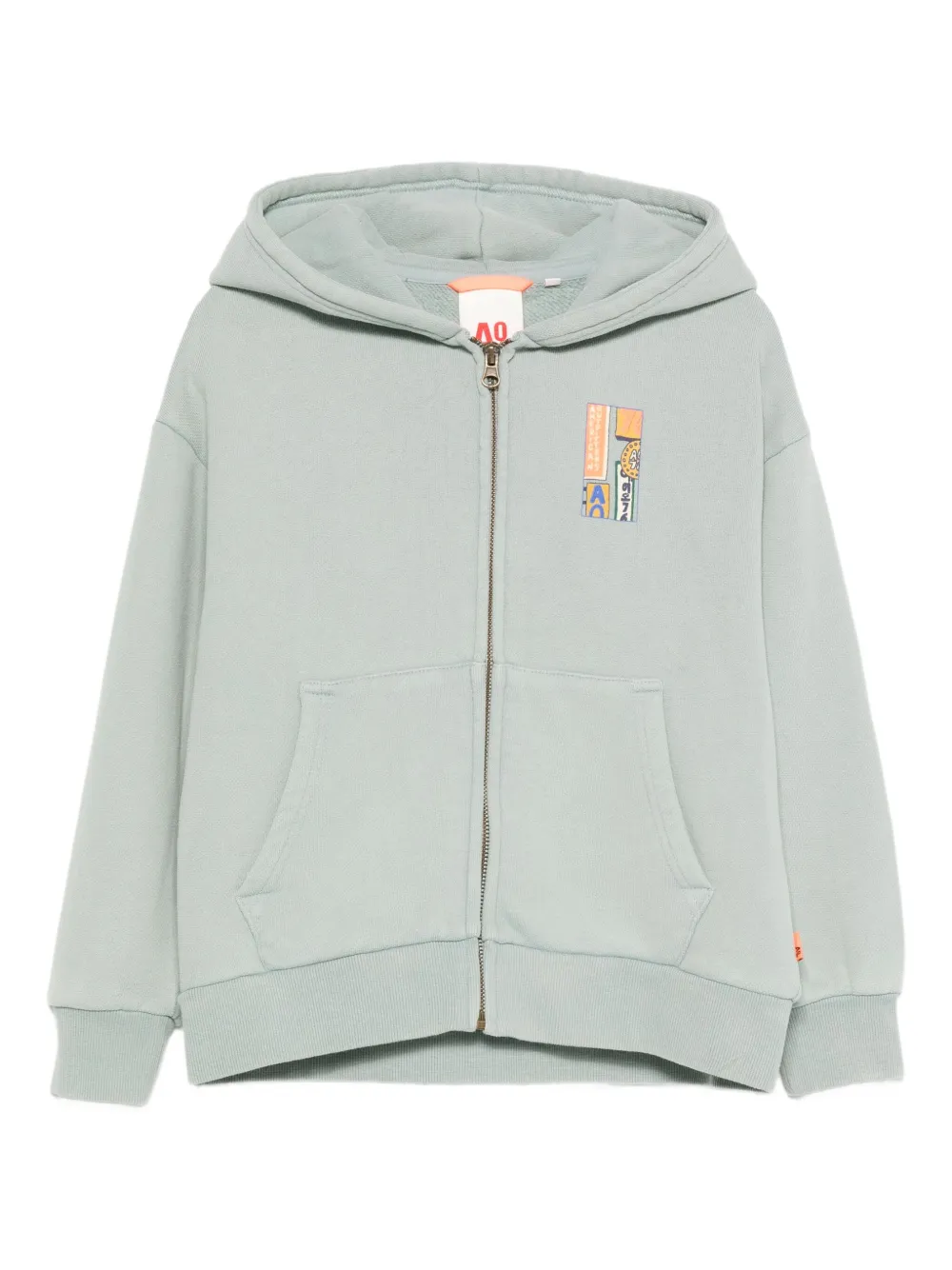 American Outfitters Zip-up Graphic Hoodie In Blue