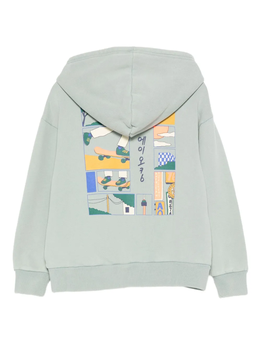 American Outfitters Zip-up Graphic Hoodie In Blue