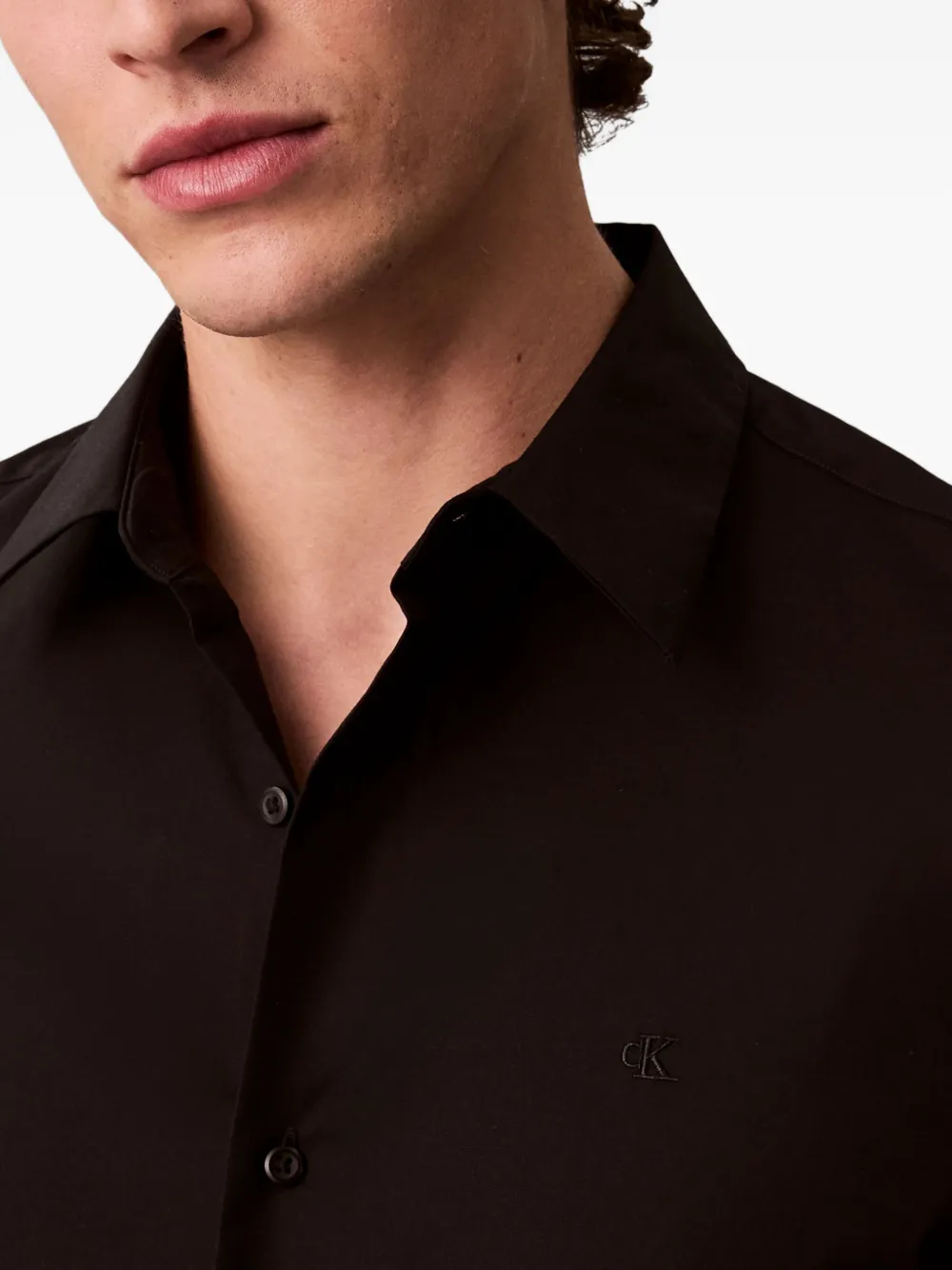 Calvin Klein Long-sleeved Shirt In Black