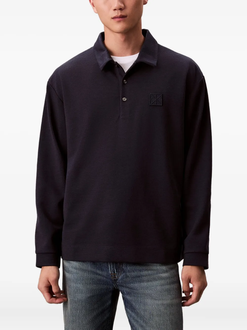 Calvin Klein Poloshirt met geborduurd monogram Blauw