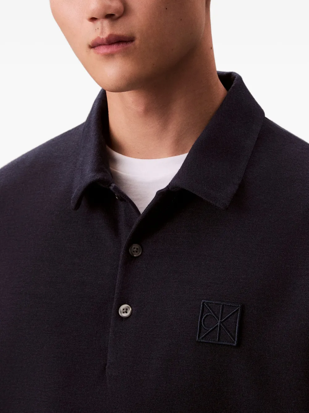 Calvin Klein Poloshirt met geborduurd monogram Blauw