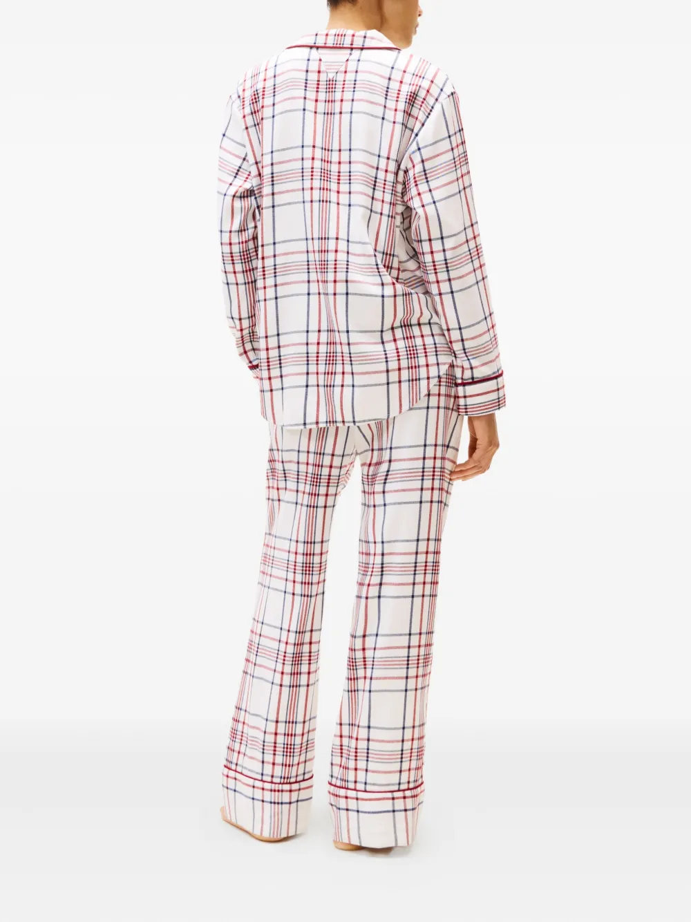 Tommy Hilfiger Plaid-pattern Pyjama Set In White