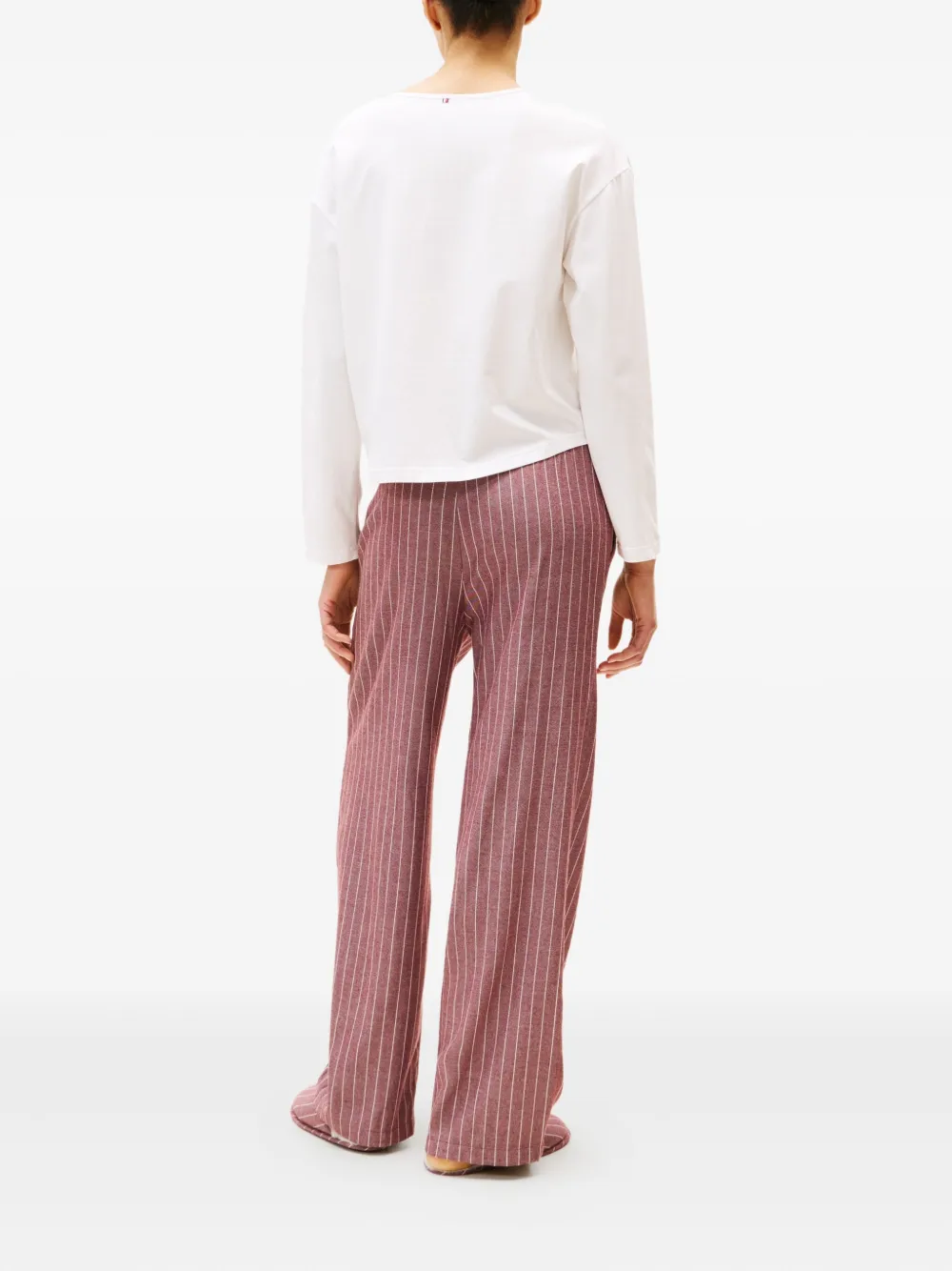 Tommy Hilfiger Button-fastening Striped-trousers Pyjama Set In White