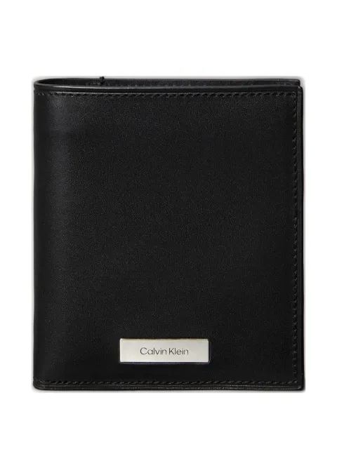 Calvin Klein logo-plaque trifold leather wallet