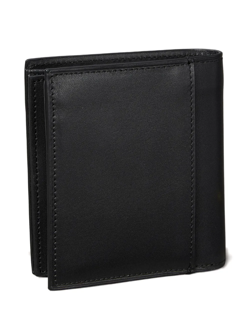 Calvin Klein Logo-plaque Trifold Leather Wallet In Black