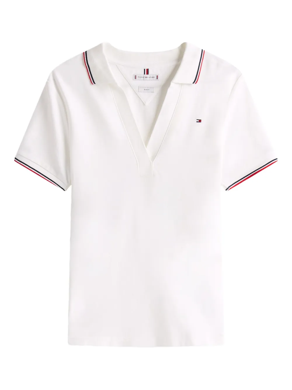 Tommy Hilfiger 1985 V-neck Striped T-shirt In White