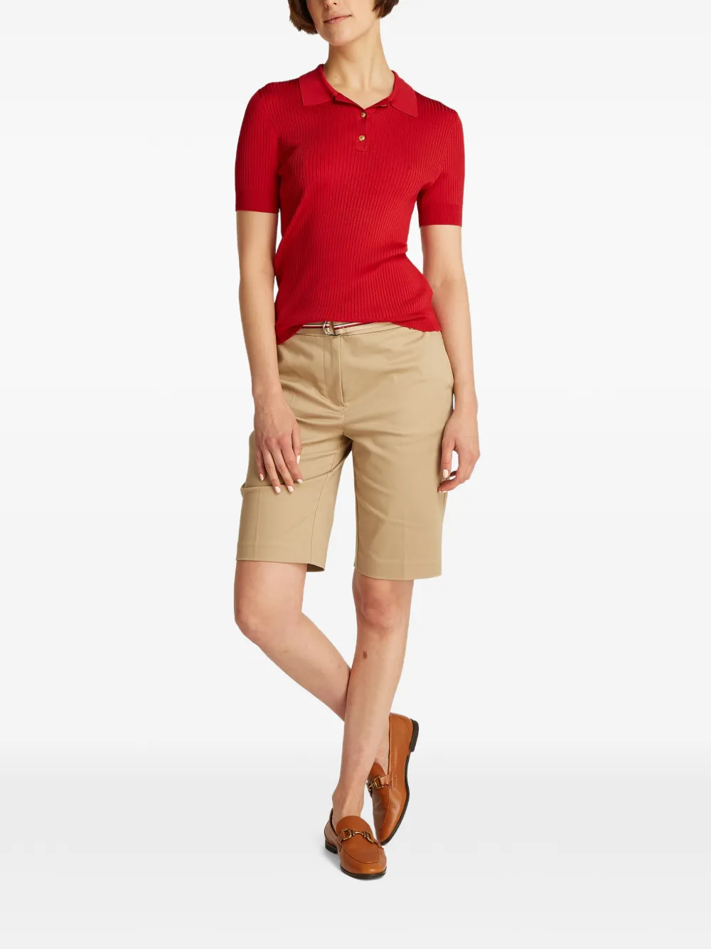 Tommy Hilfiger Geribbeld poloshirt Rood