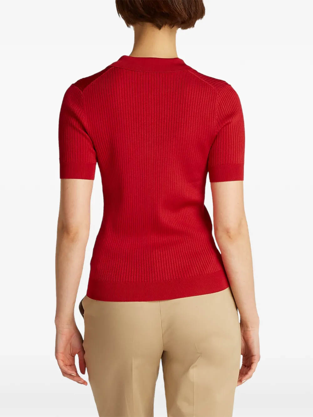 Tommy Hilfiger Geribbeld poloshirt Rood