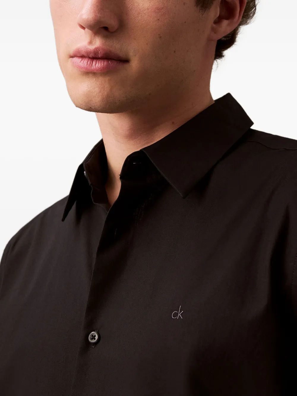 Calvin Klein overhemd met korte mouwen Zwart