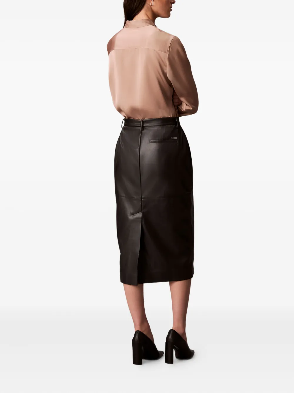 Calvin Klein Midi-rok met ceintuur Zwart